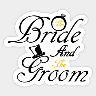 The Bride And The Groom Wedding Accessories Sticker